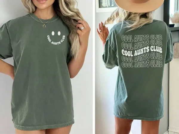 Cool Aunt Club  T-Shirt, Cute Auntie Shirts, New Aunt Gift, Pregnancy Announcement, Gift for Aunt, Pregnancy Reveal to Aunt Cool Aunt Club