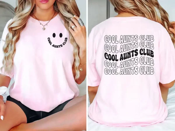 Cool Aunt Club  T-Shirt, Cute Auntie Shirts, New Aunt Gift, Pregnancy Announcement, Gift for Aunt, Pregnancy Reveal to Aunt Cool Aunt Club