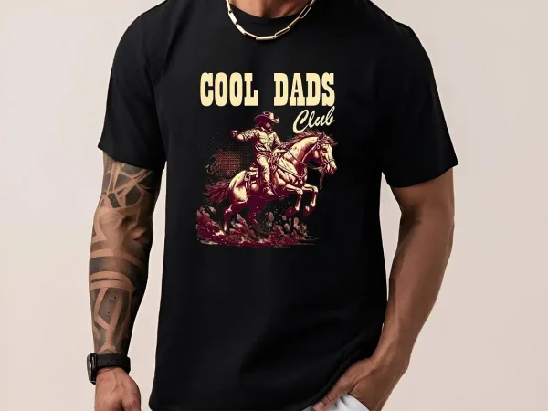 Cool-Dads-Club-Cowboy-4.webp Cool Dads Club T-Shirt - Cowboy T-Shirt - The Best Father's Day Gift