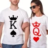 Couple Front Print T-shirt Graphic Tee Summer Casual Tee Streetwear Top For Boyfriend Girlfriend, The Best Family Holiday Gift
