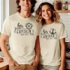 Couple Matching T-Shirt, His Caption, Her Anchor, Custom Est Mother's Day, Father's Day T-Shirt, The Best Family Matching Gift