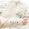 Custom Auntie Sweatshirt, Personalized Aunt Sweatshirt With Nieces Nephews Names On Sleeve, Pregnancy Reveal Outfit, Mothers Day Clothing Gifts