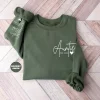 Custom Auntie Sweatshirt, Personalized Aunt Sweatshirt With Nieces Nephews Names On Sleeve, Pregnancy Reveal Outfit, Mothers Day Clothing Gifts
