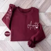 Custom Auntie Sweatshirt, Personalized Aunt Sweatshirt With Nieces Nephews Names On Sleeve, Pregnancy Reveal Outfit, Mothers Day Clothing Gifts