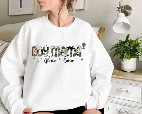 Custom-Boy-Mama-Camo-2.webp Custom Boy Mama Camo, Camo Coquette Bow Sweatshirt, Boy Mom Name Kids Crewneck, The Best Mother's Day Gift