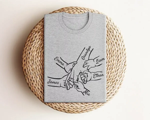 Custom Grandpa and Kids Hand With Names T-Shirt, Funny Granddad Shirt, Gift for Grandpa, Father's Day Gift, Grandpa Gift, Grandfather to Be Gift