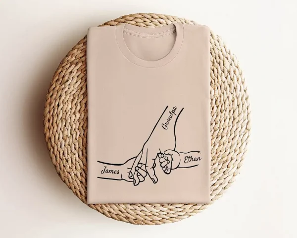 Custom Grandpa and Kids Hand With Names T-Shirt, Funny Granddad Shirt, Gift for Grandpa, Father's Day Gift, Grandpa Gift, Grandfather to Be Gift