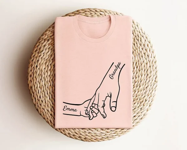 Custom Grandpa and Kids Hand With Names T-Shirt, Funny Granddad Shirt, Gift for Grandpa, Father's Day Gift, Grandpa Gift, Grandfather to Be Gift
