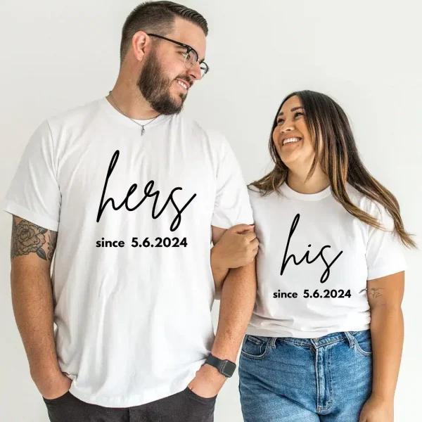 Custom-His-Hers-Shirts-2.webp Custom His Hers Shirts, Personalized Matching Shirts, Anniversary Gift, His And Hers Shirt ,Matching Couple