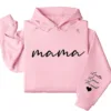 Custom Mama Hoodie with Kids Name on Sleeve, Personalized Mom Hoodie, Minimalist Momma, Mothers Day Gift for Mom