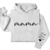 Custom Mama Hoodie with Kids Name on Sleeve, Personalized Mom Hoodie, Minimalist Momma, Mothers Day Gift for Mom