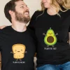Custom-Matching-2.webp Custom Matching Couple Tee, Funny Shirts Long Sleeve Tee, Avocado And Toast Matching Couple