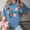 Custom Mom Shirt, Flower Lover Mama Shirt, Personalized Nature Lover Mom Tee, Mothers Day Gift, Butterfly T-Shirt Gift