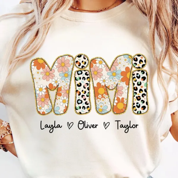 Custom Name Grandma Nini Mimi Nana, Mama Varsity, Family Shirt Matching - The Best Mother's Day Gift