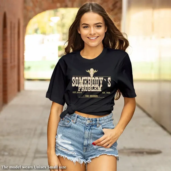 Somebody's Problem Matching Couple Tee, Western Couples Shirt, Gifts for Couples, Country Music Shirt, Country Couples Shirt, Cowgirls Tee