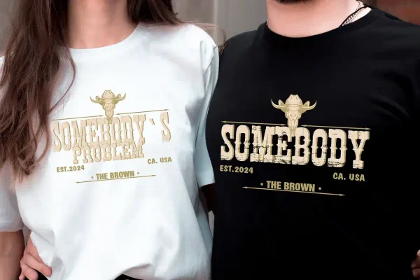Somebody's Problem Matching Couple Tee, Western Couples Shirt, Gifts for Couples, Country Music Shirt, Country Couples Shirt, Cowgirls Tee
