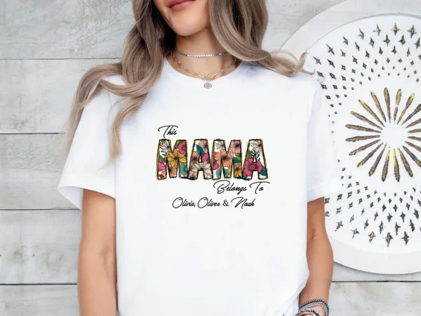 Cute Mama Shirt, Mum Gift, Mum Birthday Gift, This Mummy Belongs, Personalized Mum Shirt