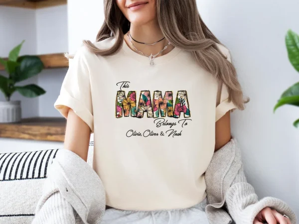 Cute Mama Shirt, Mum Gift, Mum Birthday Gift, This Mummy Belongs, Personalized Mum Shirt