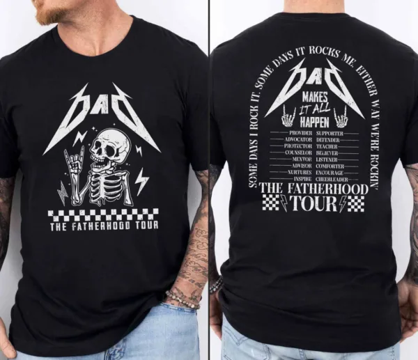 Dad Fatherhood Tour Shirt, Gift For Dad, Fatherhood, Father's Day, Gift For Father, Some Days I Rock It, Rock Dad Shirt