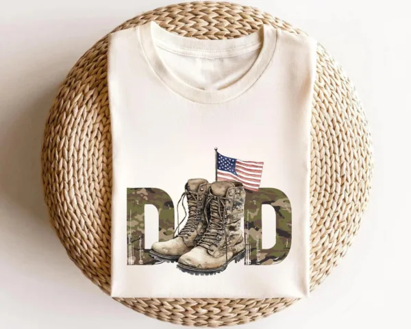 Dad-Veteran-Shirt-2.jpg Dad Veteran T-Shirt, Patriotic Gift for Dad Memorial Day, Veterans Day Gift Military Dad USA Flag Shirt, Gift for Him Gift for Veteran