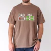 Dad of Four Low Battery Funny Father of 4 Boys Girls Dad T-Shirt, The Best Father's Day Gift