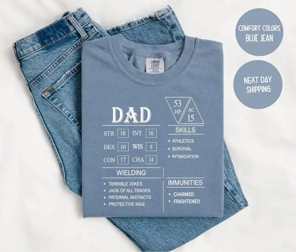 DnD-Dad-Shirt-Block-2.webp DnD Dad Shirt Block, Fathers Day Gifts, Funny DnD T-Shirt, The Best Father's Day Gift