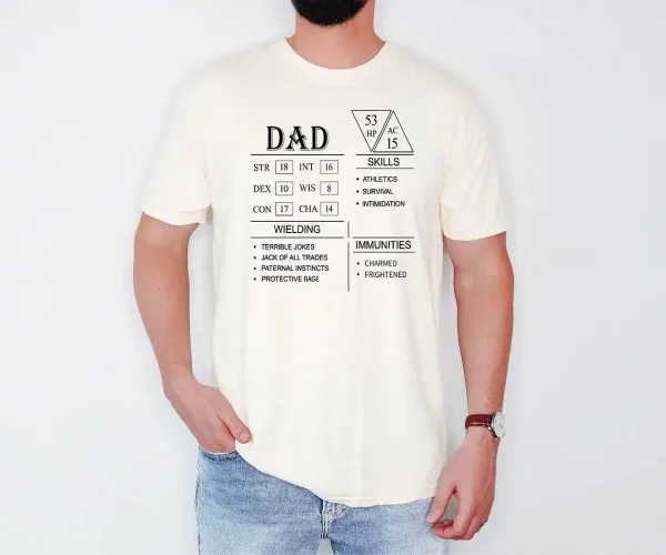 DnD-Dad-Shirt-Block-4.webp DnD Dad Shirt Block, Fathers Day Gifts, Funny DnD T-Shirt, The Best Father's Day Gift