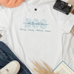 Dog Mom Shirt, Custom Dog Names T Shirt, Customized Shirt, Personalized Pet Tee, Gift for Pet Lovers