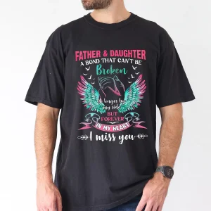 Father-Daughter-Forever-Bond-Graphic-3.webp Father & Daughter Forever Bond Graphic T-Shirt with Colorful Wing Design, The Best Father's Day Gift