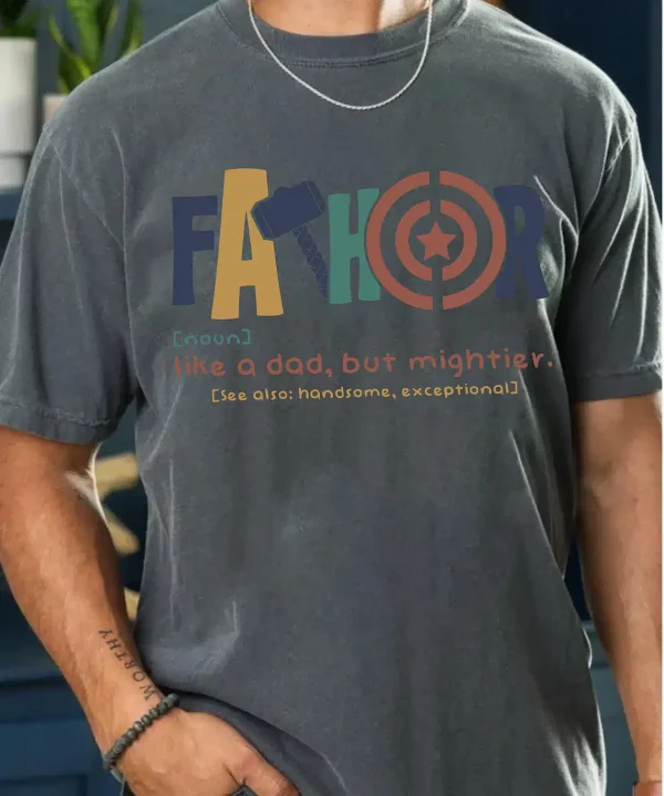Fathor-Definition-T-Shirt-1.webp Father Definition T-Shirt, Father?s Day Mighty Dad Gift, Dad Men's, Superhero Dad Shirt, Funny Father?s Day Tee