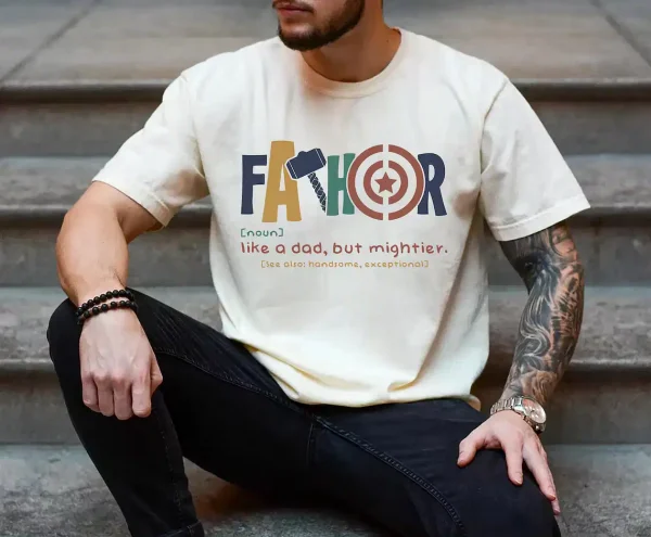 Fathor-Definition-T-Shirt-2.webp Father Definition T-Shirt, Father?s Day Mighty Dad Gift, Dad Men's, Superhero Dad Shirt, Funny Father?s Day Tee