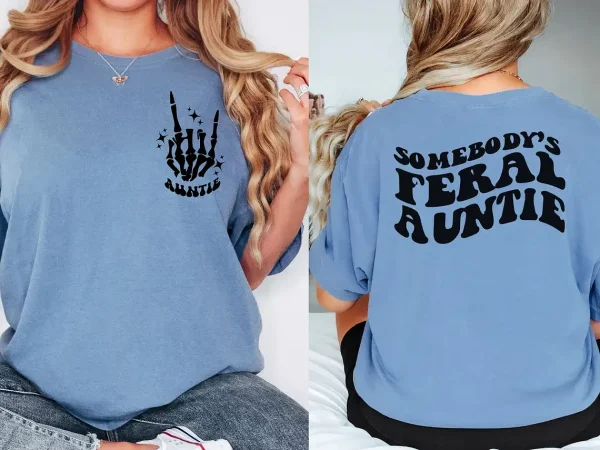 Feral-Aunt-Shirt-4.webp Feral Aunt T-Shirt, Trendy Women's Shirts, Moss tshirt, With Sayings, Gift For New Aunt Reveal