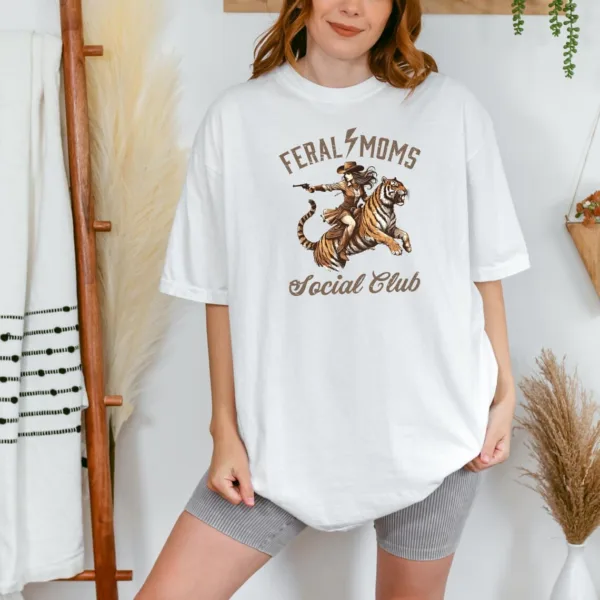 Feral Moms Social Club, Vintage Graphic Tee, Somebody's Feral Wife T-Shirt, The Best Idea for Mother's Day Gift