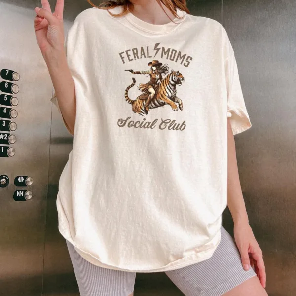 Feral Moms Social Club, Vintage Graphic Tee, Somebody's Feral Wife T-Shirt, The Best Idea for Mother's Day Gift