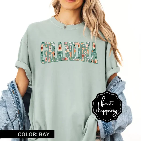 Floral Boho Grandma Shirt, Mothers Day Gift, Mom Shirt, Mama Tshirt, Gift For Grandma, Shirt For Mom, Boho Floral Shirt