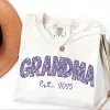 Floral-Grandma-Shirt-Grandma-Est-2025-Shirt-2.webp Floral Grandma T-Shirt, Grandma Est 2025 Shirt, Comfort Colors Grandma Shirt, Gift for Grandma, Pregnancy Announcement, Mother's Day, Grandma