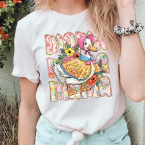 Floral-Mama-Goose-Shirt-Mama-Goose-Tee-Girly-Goose-Shirt-Mothers-Day-Floral-Mama-Tee-Funny-Duck-Mama-Shirt-2-1.jpg Cute Mama Coquette, Goose Lover, Mother's Day, Girly T-Shirt ? The Best Mother 's Day Gift