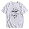 Fun French Crinkle Men's T-Shirt - Black Geometric Graphic Print with Superhero Dad French Quote, Casual Short Sleeve Round Neck Summer Tee