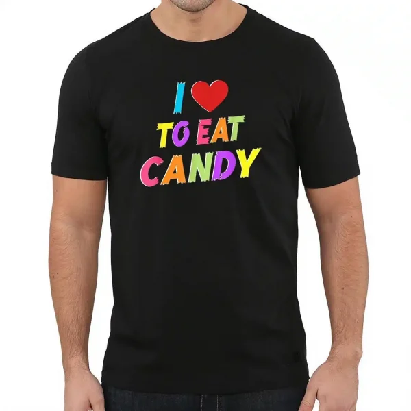Couple Matching T-Shirt With I Candy and I To Eat Candy Print Design, The Best Family Matching Gift
