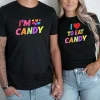 Couple Matching T-Shirt With I Candy and I To Eat Candy Print Design, The Best Family Matching Gift