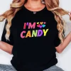 Couple Matching T-Shirt With I Candy and I To Eat Candy Print Design, The Best Family Matching Gift