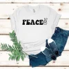 Couples Matching T-Shirt With I Come In Peace and Peace Print Design, The Best Family Matching Gift