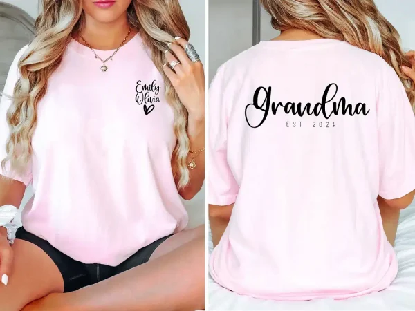 Grandma Est Date T-Shirt, Personalized Grandma T-shirt, Cool Grandma Shirt, Mother's Day Gift, Custom Grandma Shirt, Gift for Grandma