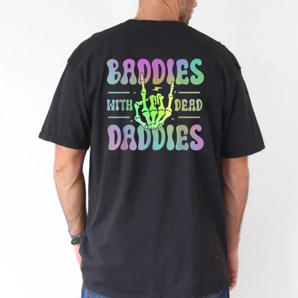 Groovy-Baddies-with-the-Dead-Daddies-Graphic-T-Shirt-Adult-Black-Small-Short-Sleeve-Cotton-Blend-Casual-Style-Machine-Washable-Casual-Wear-Trendy-Casual-Style-Stretchy-Fabric-2.webp Groovy Baddies with the Dead Daddies Graphic T-Shirt - The Best Father's Day Gift