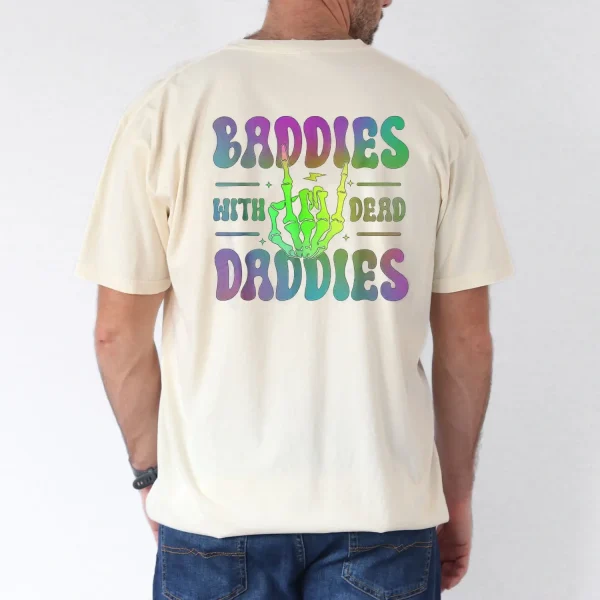 Groovy-Baddies-with-the-Dead-Daddies-Graphic-T-Shirt-Adult-Black-Small-Short-Sleeve-Cotton-Blend-Casual-Style-Machine-Washable-Casual-Wear-Trendy-Casual-Style-Stretchy-Fabric-4.webp Groovy Baddies with the Dead Daddies Graphic T-Shirt - The Best Father's Day Gift