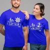Couple Matching T-Shirt, Her Captain and His Anchor Print Design For Summer, Father's Day T-Shirt, The Best Family Matching Gift