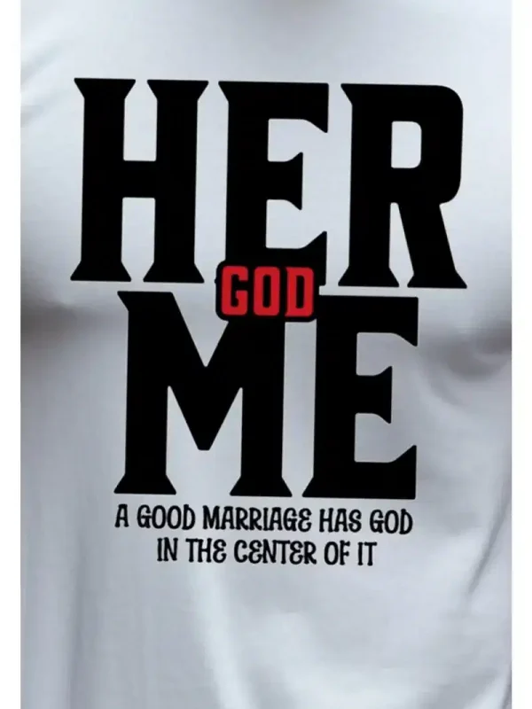 Couple Matching T-Shirt, Her God Me and Him God Me Print Design For Summer, Father's Day T-Shirt, The Best Family Matching Gift