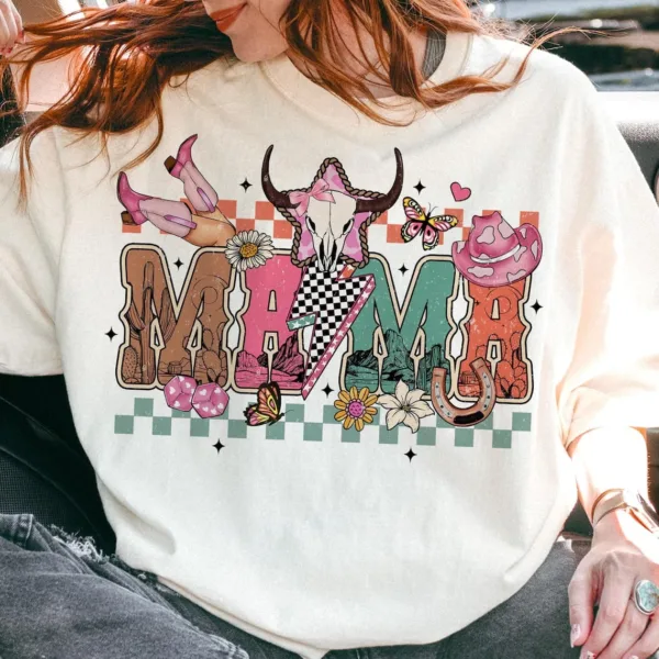 Howdy Mama Sweatshirt, Western Mama, Cowhide Mama, Western Mom, Coquette, Cowgirl Mama, The Best Idea for Mother's Day Gift