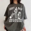 Just A Dad Who Always Came Back With The Milk Shirt, Funny Skeleton Tee, Father Day Gift, Dad With Milk Shirt, Husband Gift, Fun