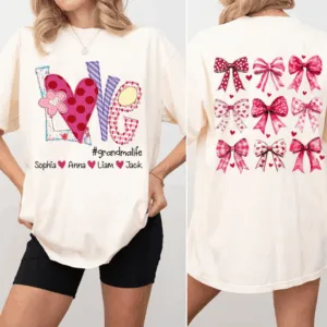 Love Grandmalife Bow - Personalized T-Shirt - The Best Mother's Day Gift For Grandma, Mom, Wife